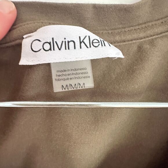 Calvin Klein Rainbow Logo Roll Sleeve Cinched Waist Dress Size M - Picture 3 of 6